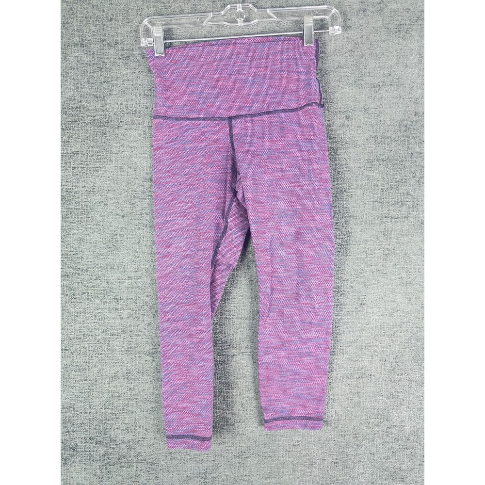 Lululemon Wunder Under Crop Space Dye Leggings Pink Purple Blue Heathered 2